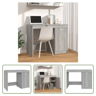 Produktbild von The Living Store Schreibtisch Grau Sonoma 100x50x76 cm Holzwerkstoff