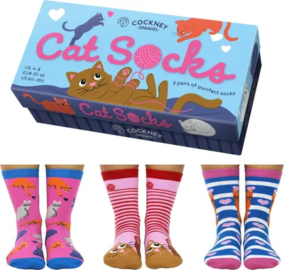 Produktbild von Cat Socks Katzen Socken in 37-42 (3 Paare)