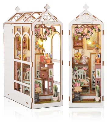Image de Kit de bricolage pour bibliothèque miniature - Supports de livres en forme de maison de poupée