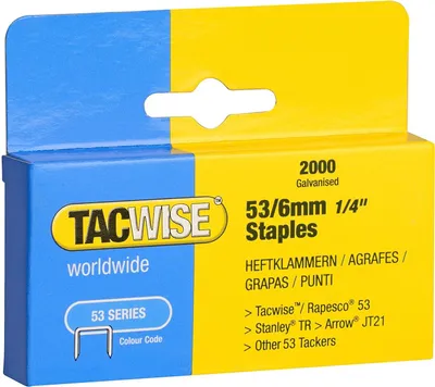 Image de Agrafes TACWISE 53/6 mm zinguées 2.000 pièces