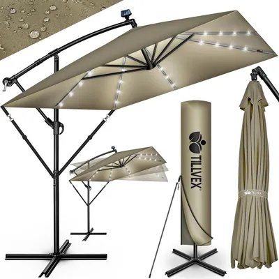 Produktbild von Ampelschirm Sonnenschirm Schwenkbarer Schirm - Rechteckig - Aluminium - 330 cm - Mit Schutzhülle