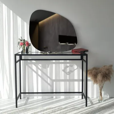 Obrázek produktu pro Skye Decor, elegantní nástěnné zrcadlo v bílé barvě, 85 x 67 x 2,2 cm | 100 % MDF, již smontované | Moderní abstraktní styl, ideální do vašeho domova nebo kanceláře.