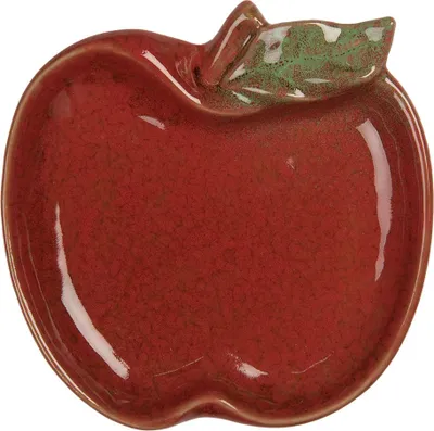 Zdjęcie produktu dla Clayre & Eef Miska dekoracyjna Apple 13x13x2 cm Czerwona ceramika