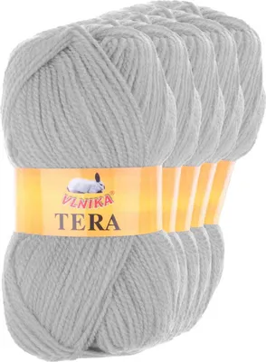 Produktbild von 5 x 100g Strickgarn TERA Uni Strickwolle Handstrickgarn Klassikgarn
