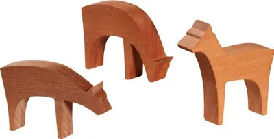 Produktbild von Rehe, 3-teilig (4cm) von Seiffener Volkskunst