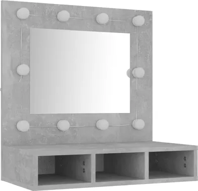 Produktbild von vidaXL Spiegelschrank mit LED Betongrau 60x31,5x62 cm