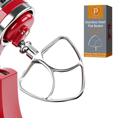 Flachrührer Edelstahl für 4,5-5 QT Kippkopf-Standmixer
