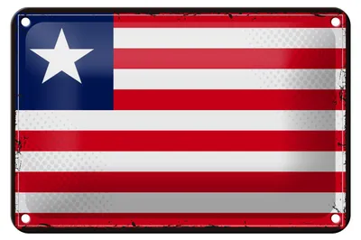 Produktbild von Blechschild Flagge Liberias 18x12cm Retro Flag of Liberia Dekoration