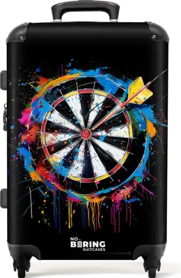 Produktbild von NoBoringSuitcases.com Hartschalen Koffer Mittelgroß 67x43x25 cm, 72L, Graffiti Sport: Dartscheibe, Reisekoffer mit 4 Rollen