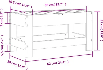 Obrázek produktu pro vidaXL Zahradní stolička 62x30x32 cm z impregnovaného borovicového dřeva