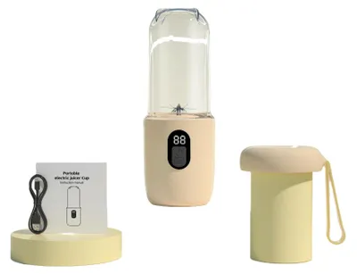 Produktbild von Tragbarer Smoothie-Mixer - Kabelloser Mini-Entsafter - Wiederaufladbar - Für Auto, Zuhause und Reise - Gelb