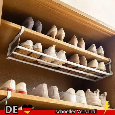 Produktbild von Verstellbares Schuhregal Platzsparender Mehrlagiger Organizer für