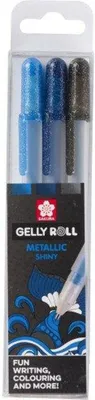 Productafbeelding van Sakura Gelly Roll Metallic Ocean, Gelpen met dop, Zwart, Blauw, Marineblauw, Meerdere kleuren, Kunststof, Rond, Watergedragen inkt