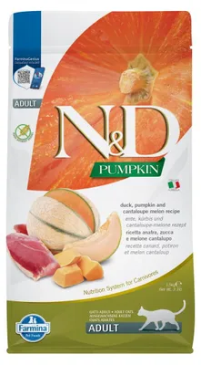 Zdjęcie produktu dla Farmina N&D Cat Pumpkin Duck & Cantaloupe 1,5kg Sucha Karma Dla Kota z Kaczką Dynią i Kantalupą