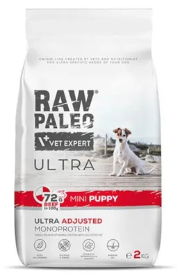 Zdjęcie produktu dla Vetexpert Raw Paleo Ultra Wołowina Mini Puppy 2Kg - Karma Sucha Dla Małych Szczeniaków