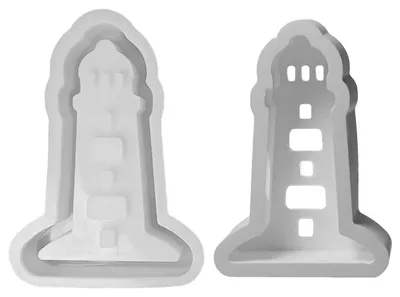 Productafbeelding van 3D-siliconen mal voor het maken van lichtgevende vuurtorens, geschikt voor het gieten van kaarsen, zeep, taarten en gips