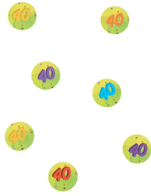 Immagine prodotto di Coriandoli da tavola numero 40 150 pezzi colorati 10g - taglia unica