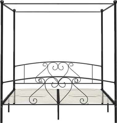Produktbild von "im Sonderangebot"Himmelbett-Gestell - CLORIS - Doppelbett - Robust und langlebig - Schwarz Metall 180 x 200 cm - Einfache Montage -   - NeuMöbel1693591