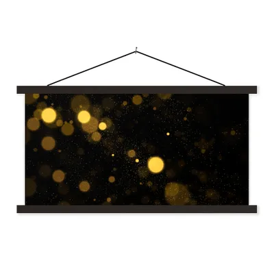Produktbild von MuchoWow® Textilposter Gold - Abstrakt - Luxus - Schwarz 120x60 cm mit schwarzem Rahmen - Dekoration Schlafzimmer