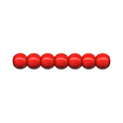 Produktbild von Holzperlen D: 8 mm rot 85 Stück, mit Lochbohrung