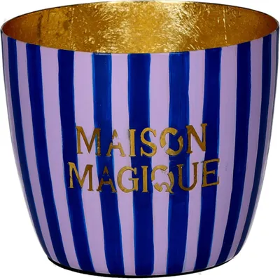Produktbild von Gift Company Madras Windlicht M Maison Magique blau/gold 8,5cm