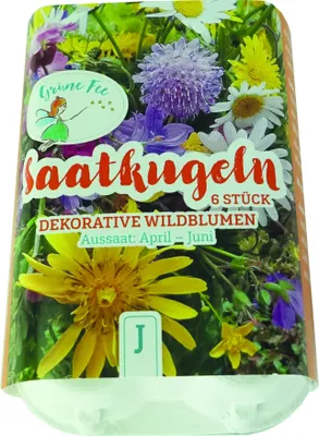 Produktbild von Grüne Fee - Wildblumen Saatkugeln 6 Saatkugeln ø ca. 23 cm Saatgut/Tonmineral-Gemisch Samen - 19770