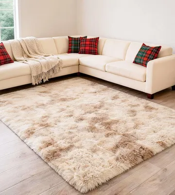 Image de Tapis à poils longs, 80 x 150 cm, couleur kaki, en polyester, pour salon