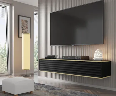 Produktbild von Homlando TV-Schrank WABI, 180 cm, Wandmontage, matt schwarz