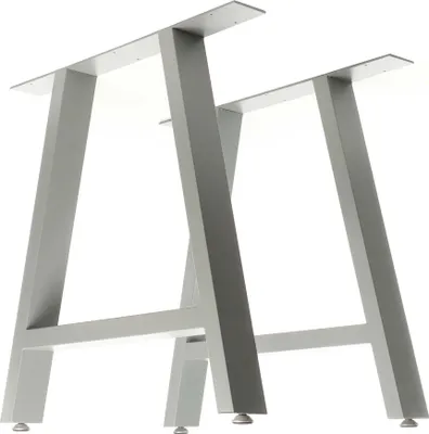 Produktbild von Wiltec Tischbeine 2er Set aus Stahl 70x72cm Grau in A-Form Industrial Vierkantrohr Tischkufen Tischgestell Tischuntergestell Möbelkufen