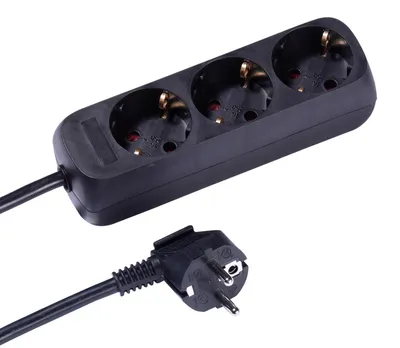 Image de VIVanco™Multiprise 3 prises Schuko, câble 5 m, noire