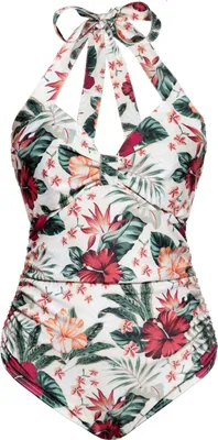 Produktbild von QUEEN KEROSIN Badeanzug Im Vintage-Design Flower Creme Xxl