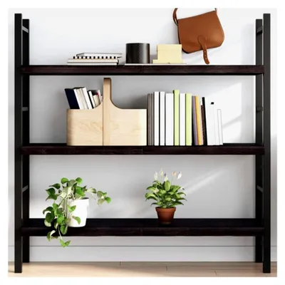 Produktbild von Wandregal Dunkelbraun, 120 x 30 x (2-4) cm, behandeltes Massivholz, Eiche