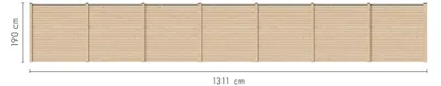 Productafbeelding van Karibu privacy-scherm, tuinafsluiting, natuurlijke uitstraling, 7 elementen, afmetingen 1311 x 186 cm, complete set