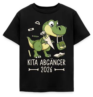 Produktbild von Spreadshirt Kita Abgänger 2026 Kinder T-Shirt, 98/104 (3-4 Jahre), Schwarz