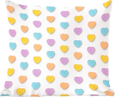 Produktbild von MuchoWow® Zierkissen Sofakissen Wohnzimmer Dekokissen 50x50 cm Pastell - Muster - Herz - Komfort - Sofakissen
