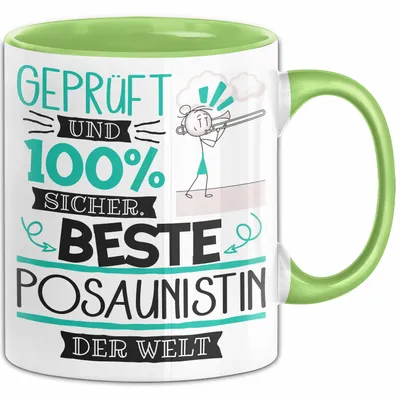 Produktbild von Beste Posaunistin Der Welt Tasse Geschenk für Eine Posaunistin  Und Sicher Geschenkidee Geburtstag Weihnachten (Grün)