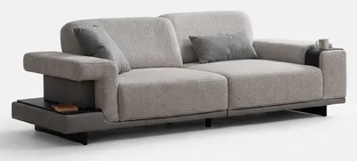 Obrázek produktu pro Šedá čalouněná pohovka, designová, třísedák, do obývacího pokoje, látková, nábytek