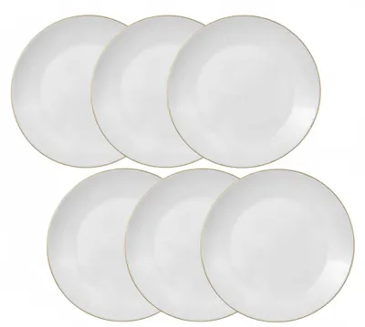 Produktbild von Epewex Dessertteller 19 cm Weiß Glas mit Goldrand 6 Stück