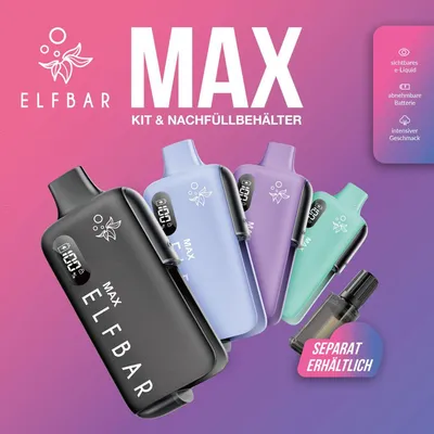 ELFBAR ELFX MEGA Cyan – Akkuträger 2800 mAh, Farbdisplay,