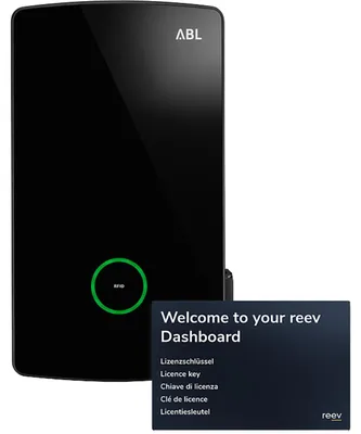Produktbild von E-Mobility Wallbox eM4 Single, Controller reev ready, 22kW (schwarz, 3-phasig, WLAN, Bluetooth, LTE, MID-Energiezähler)