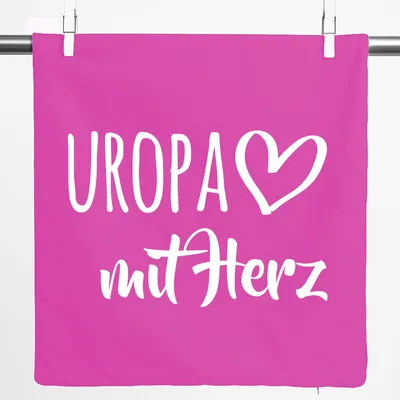 Produktbild von Huuraa Kissenbezug Uropa mit Herz 40x40cm Fuchsia Baumwolle Dekokissenbezug Geschenkidee