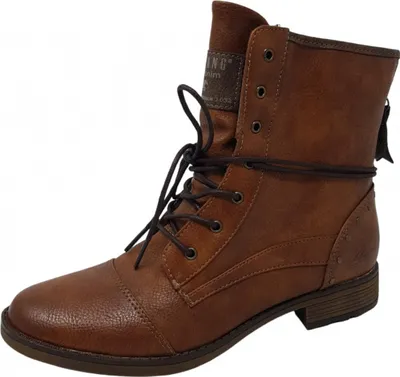 Produktbild von Mustang Damen Stiefelette Boot Nieten schaftumspielende Schnürung lässig 1265-508, Größe:37 EU, Farbe:Braun