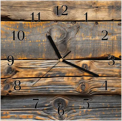 Produktbild von Wanduhr aus Glas mit Motiv Holzmuster Planken- 30 x 30 cm - inkl. Aufhängesystem