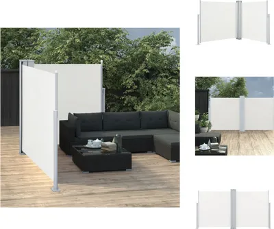 Produktbild von vidaXL Ausziehbare Seitenmarkise Cremeweiß 100 x 600 cm -  Sonnenschirme & Sonnenschutze