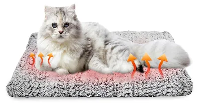 Produktbild von Selbstheizende Katzendecke: 70x46cm Grau, Waschbar, Rutschfeste Unterseite