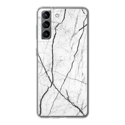 Produktbild von MuchoWow® Handyhülle Schutzhülle Hülle für Samsung Galaxy S21 Marmor - Schwarz - Weiß Silikon Softcase Handy Hülle - Softcase