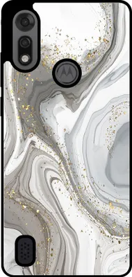 Produktbild von Smartphonica Handytasche Passend für Motorola Moto E6i / E6s 2020 mit Marmordruck - TPU Rückabdeckung Fall Marmor Design - Silber