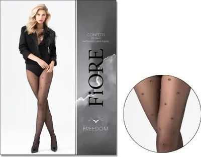 Produktbild von Schwarze Strumpfhose mit kleinen Punkten gold schwarz 4 Black Gold