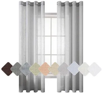 Obrázok produktu pre Sada záclon z voile v svetlosivej farbe, 2 ks, 140 x 145 cm