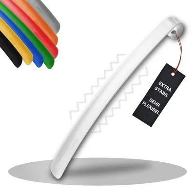 Immagine prodotto di Calzascarpe "Cliff" - Calzascarpe lungo con pratico occhiello per appenderlo - Ideale per tutti i tipi di scarpe - Bianco
